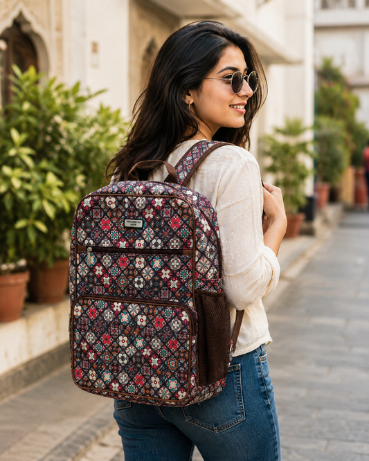 Premium Polyester Printed Backpack for Men & Women | Stylish Laptop Backpack | Lightweight, Durable & Spacious Daily Use Bag
