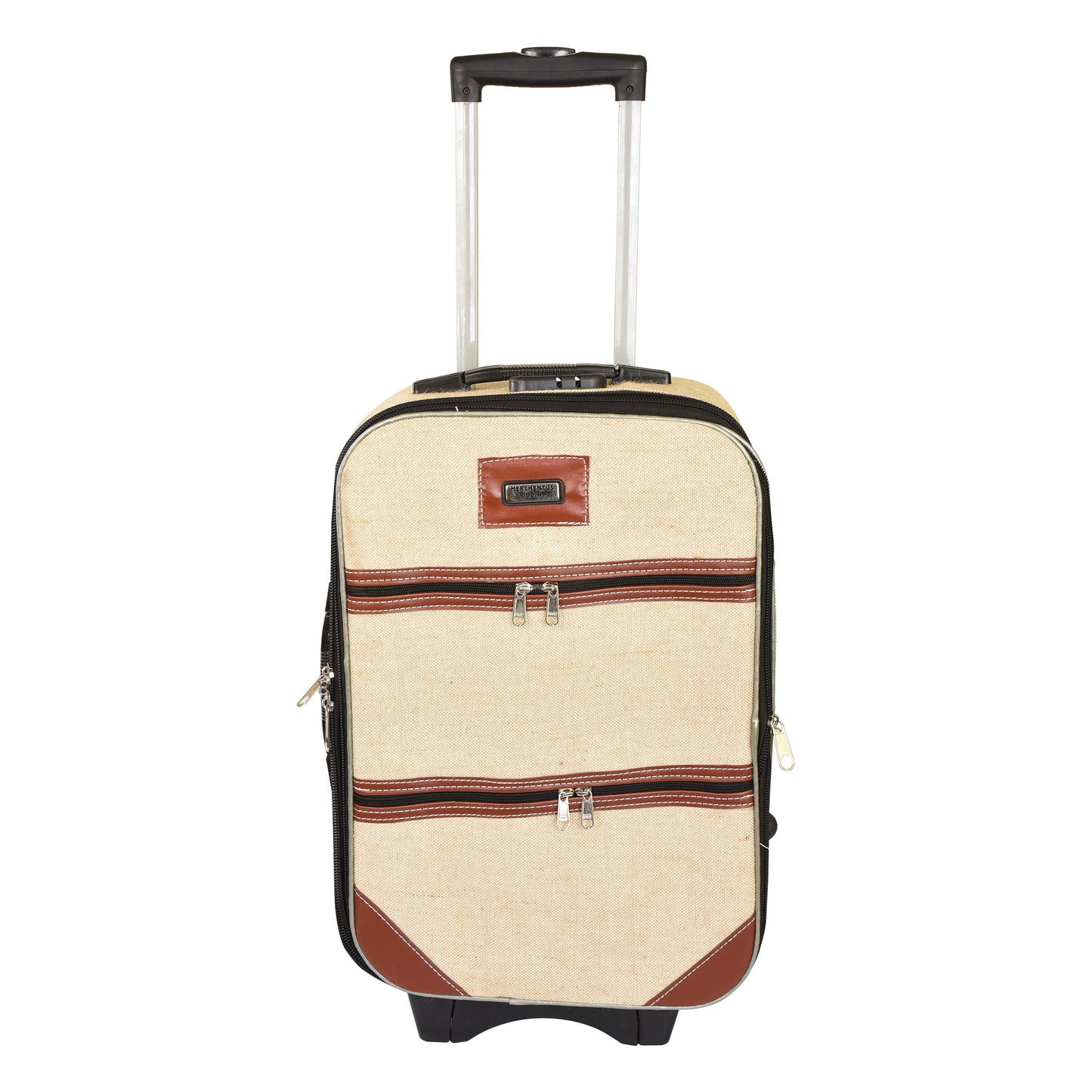 OXFORD JUTE TROLLEY BAG COMBO (Set of 2) – Jute & Leather Blend Travel Trolleys