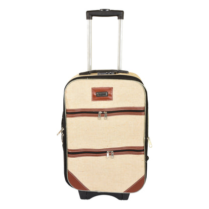 OXFORD JUTE TROLLEY BAG COMBO (Set of 2) – Jute & Leather Blend Travel Trolleys