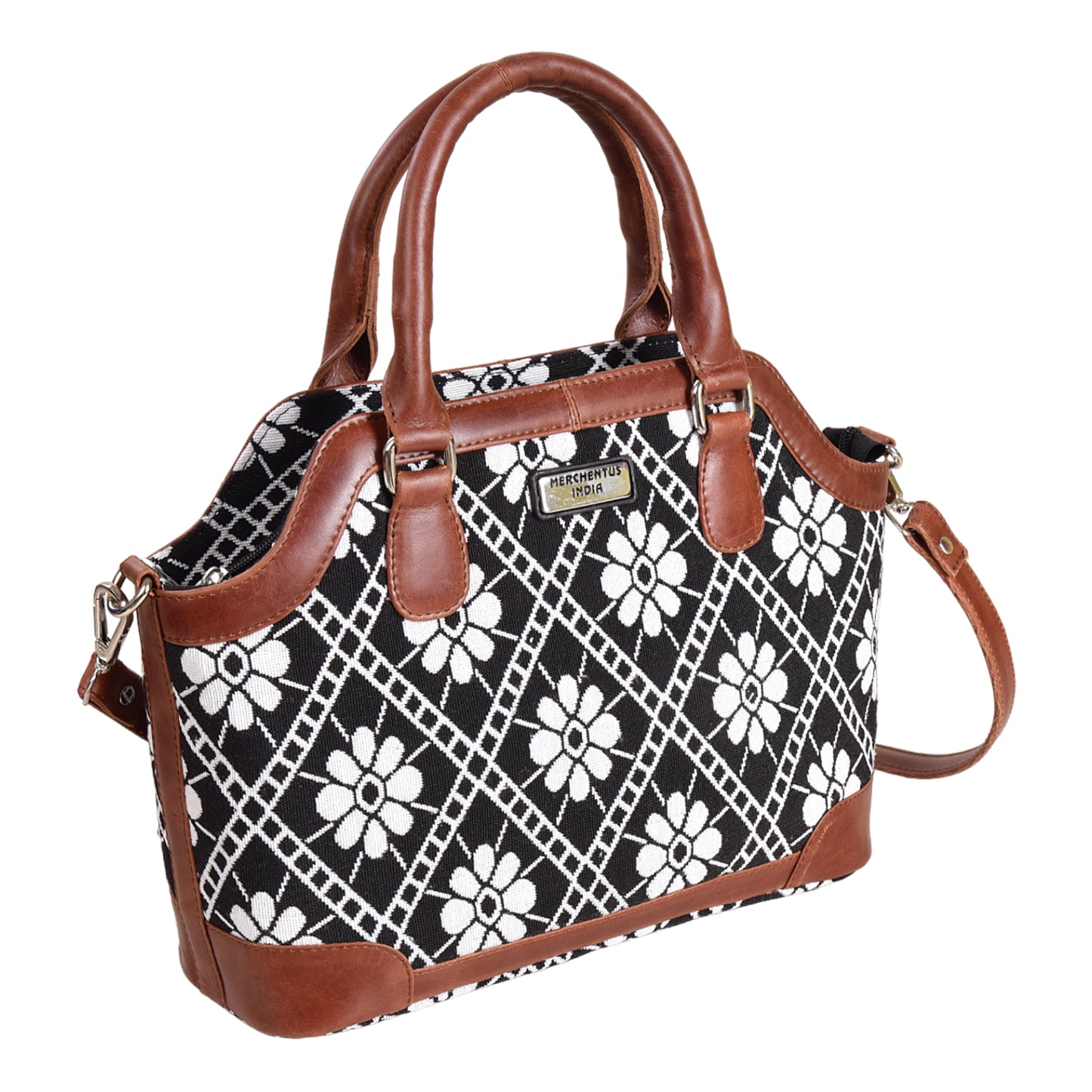 Chocolate Ladies Bag | Cotton & Leather Handbag for Women – MERCHENTUS INDIA