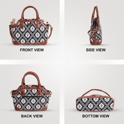 Chocolate Ladies Bag | Cotton & Leather Handbag for Women – MERCHENTUS INDIA