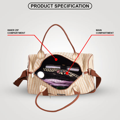 MERCHENTUS INDIA Eco-Friendly Green Dyed Jute & Leather Blend Gym Duffle Bag | Stylish Travel & Fitness Companion