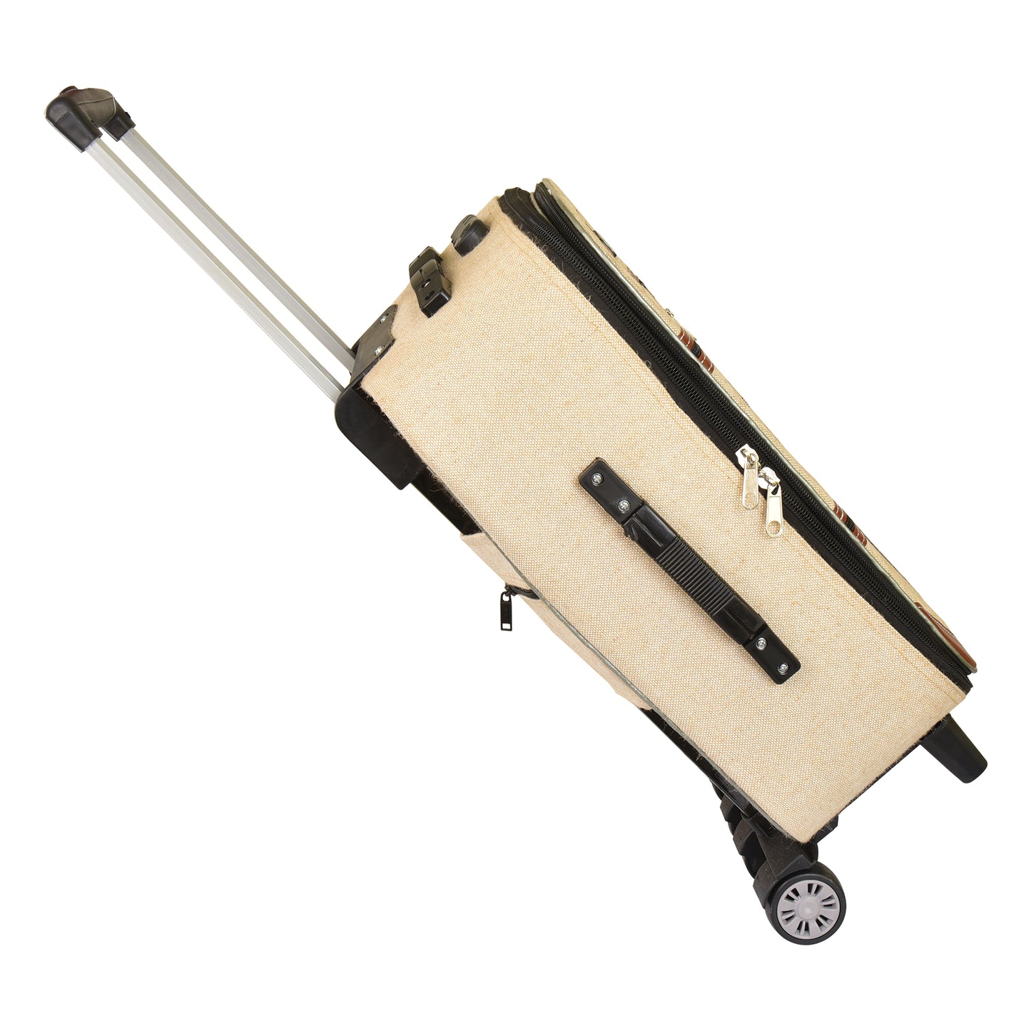 OXFORD JUTE TROLLEY BAG COMBO (Set of 2) – Jute & Leather Blend Travel Trolleys