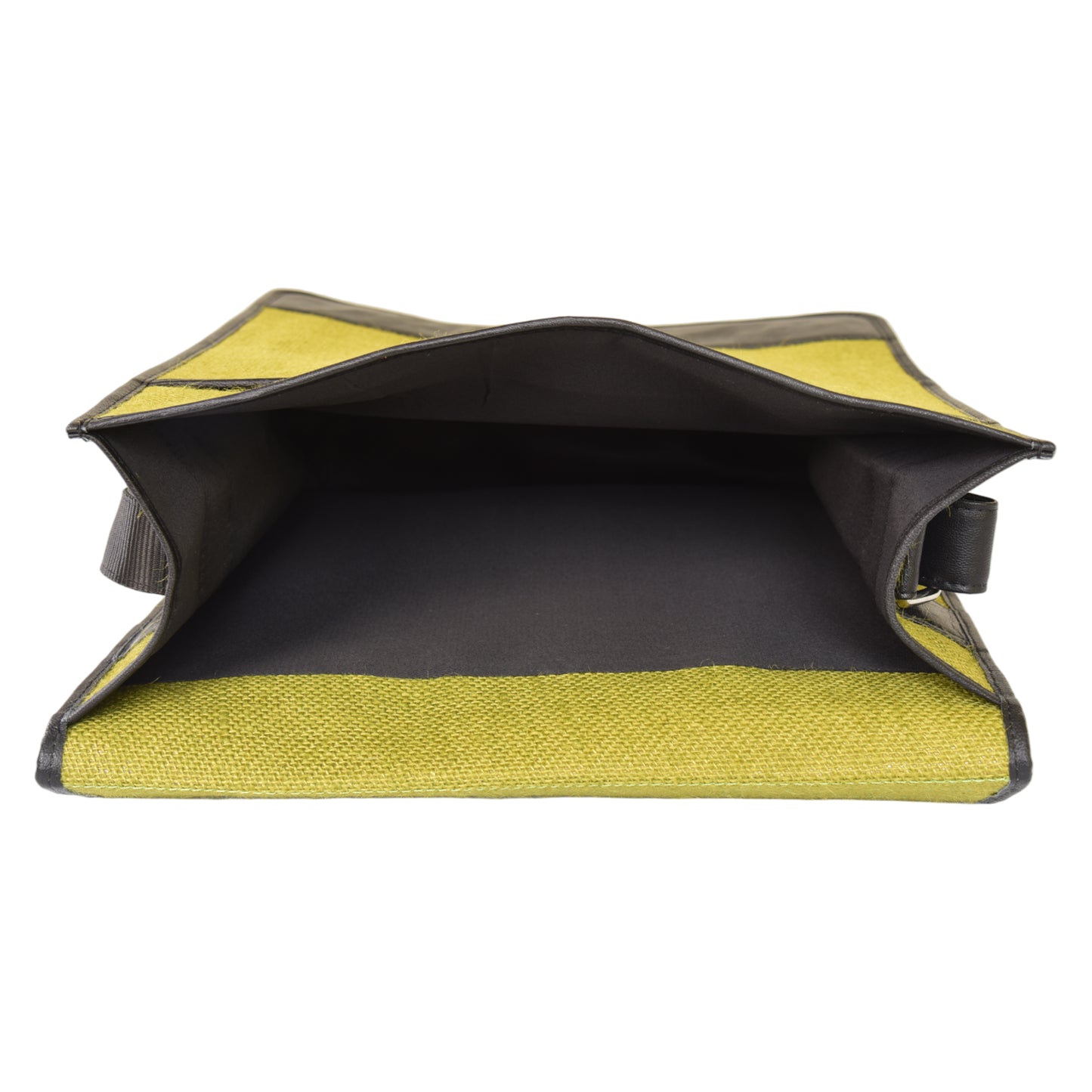 MERCHENTUS INDIA Green Elite Conference Bag | Premium Jute & Faux Leather Unisex Office & Laptop Bag