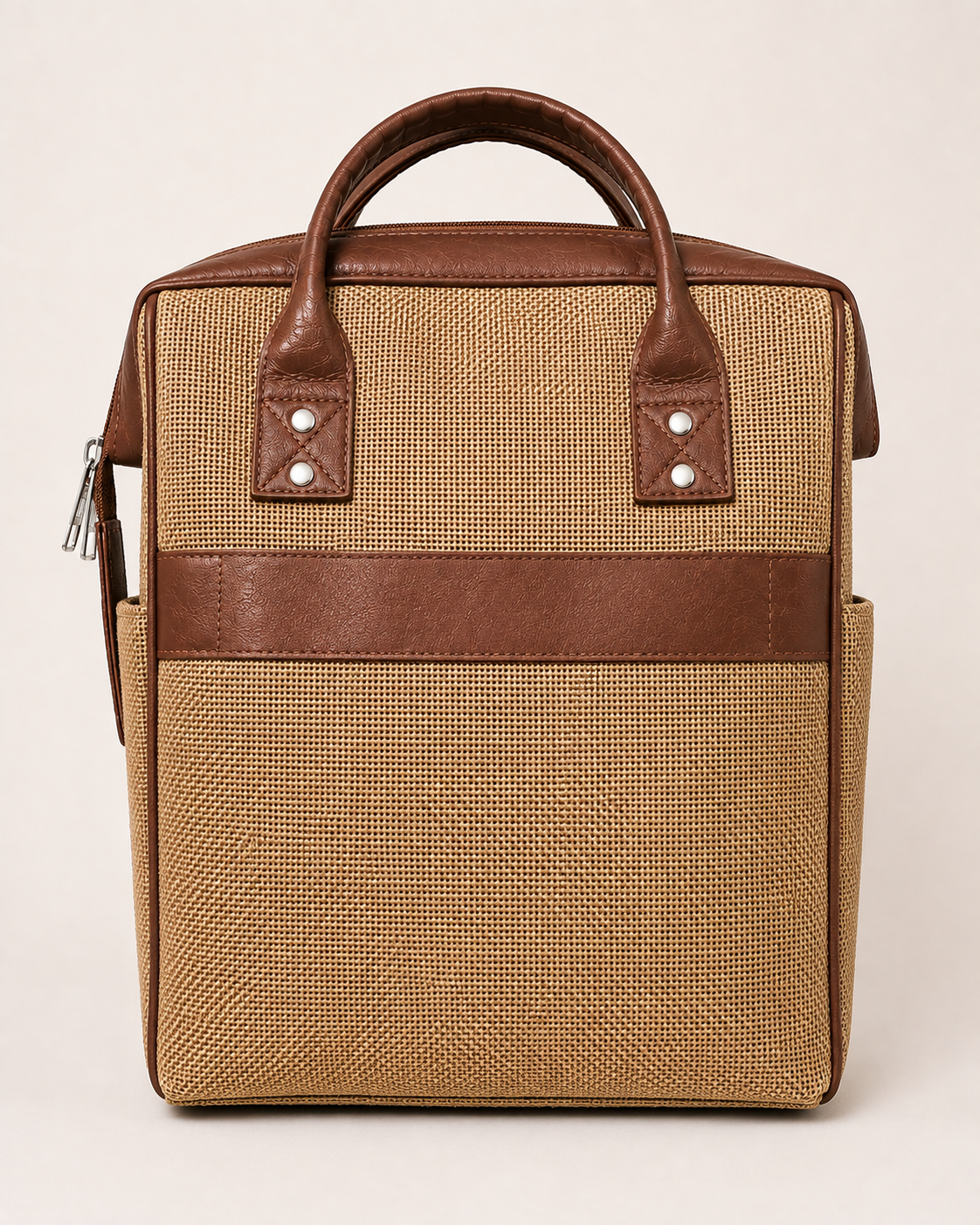 MERCHENTUS INDIA London Bag – Premium Jute & Leather Blend Multi-Purpose Travel & Office Bag