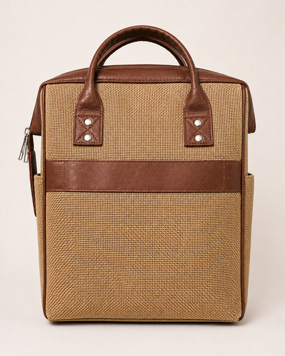 MERCHENTUS INDIA London Bag – Premium Jute & Leather Blend Multi-Purpose Travel & Office Bag