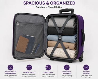 MERCHENTUS INDIA Premium 2-Wheel Travel Trolley Suitcase – Durable Hard Case Luggage for Smooth Travel