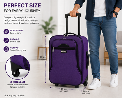 MERCHENTUS INDIA Premium 2-Wheel Travel Trolley Suitcase – Durable Hard Case Luggage for Smooth Travel