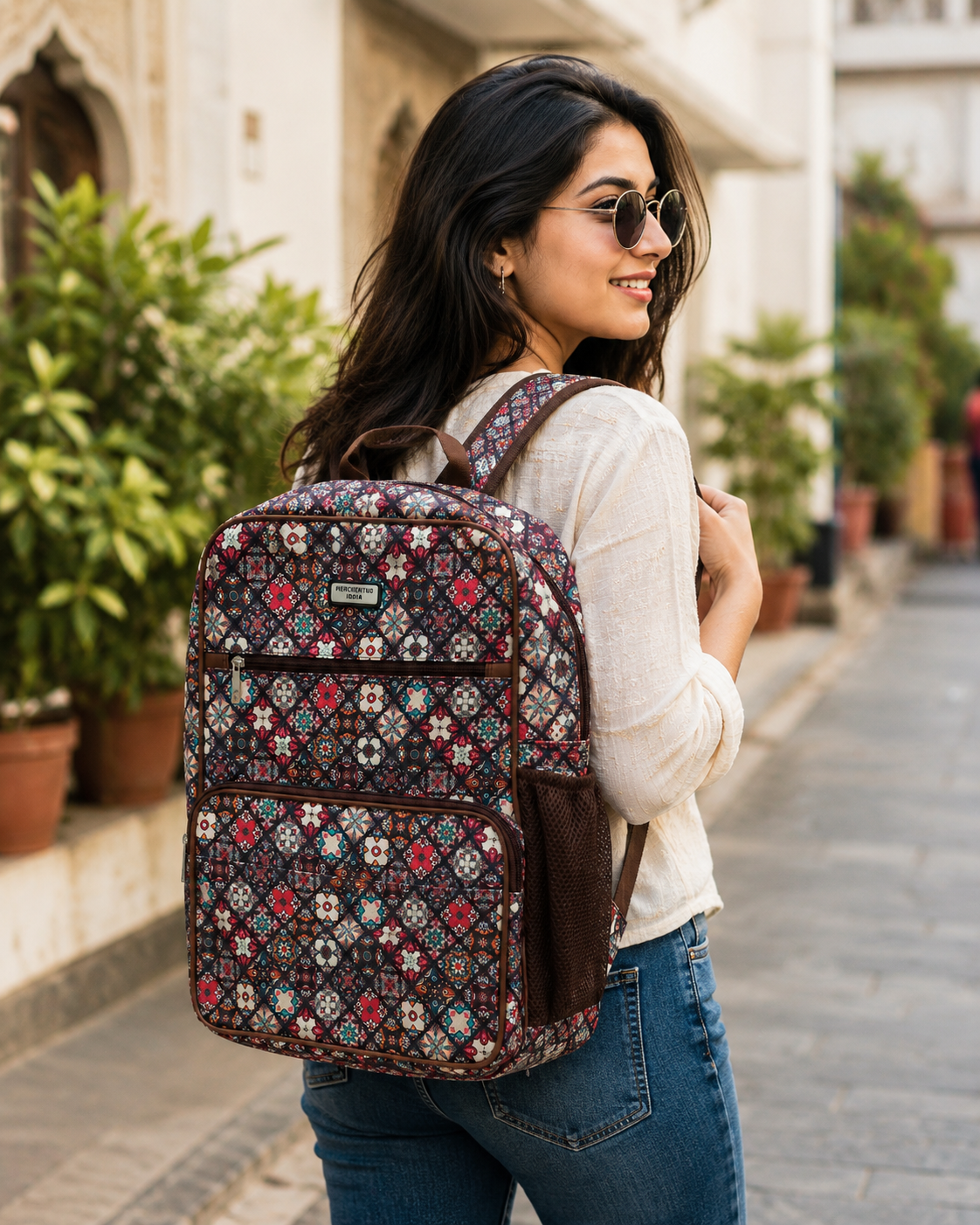 Premium Polyester Printed Backpack for Men & Women | Stylish Laptop Backpack | Lightweight, Durable & Spacious Daily Use Bag