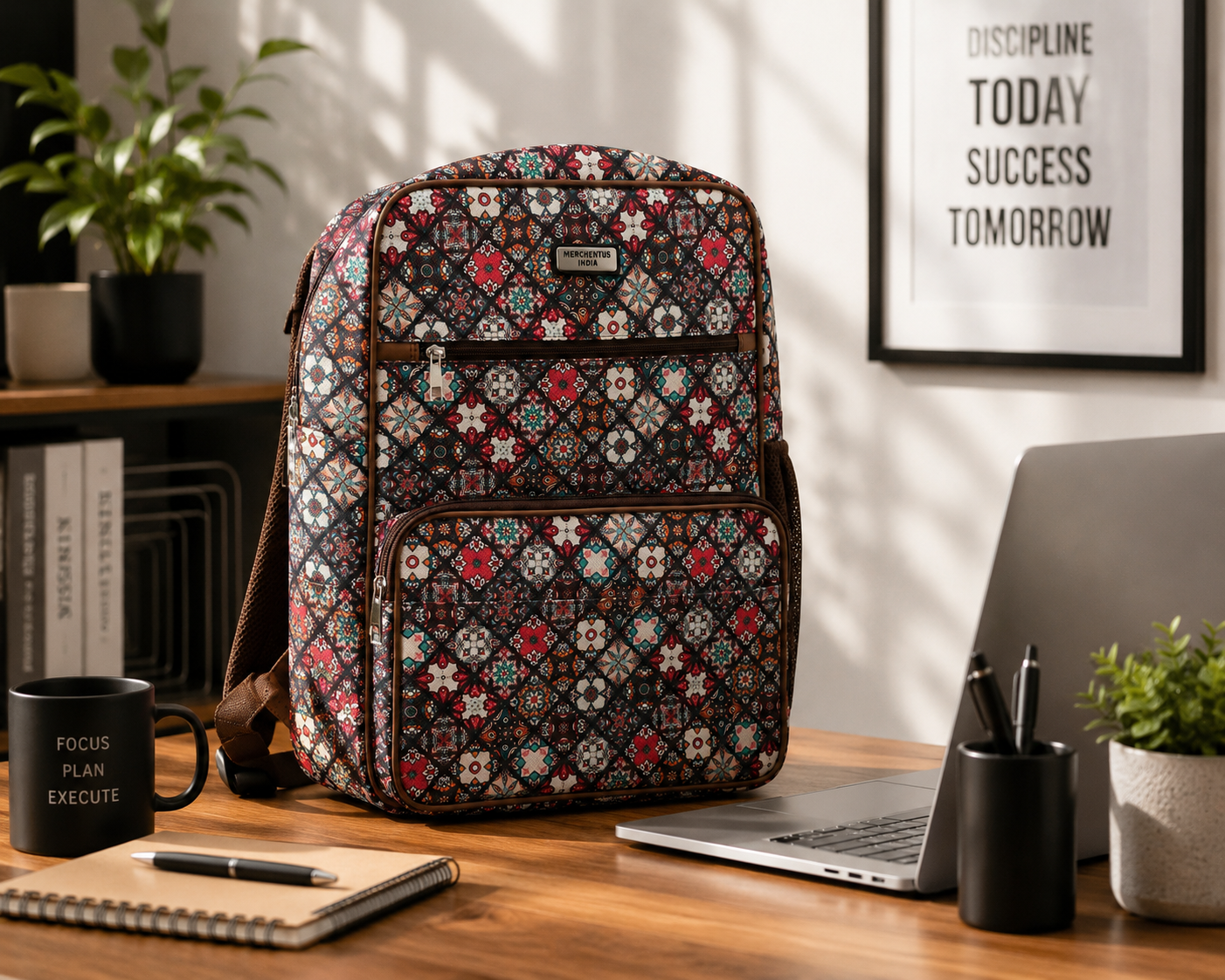 Premium Polyester Printed Backpack for Men & Women | Stylish Laptop Backpack | Lightweight, Durable & Spacious Daily Use Bag