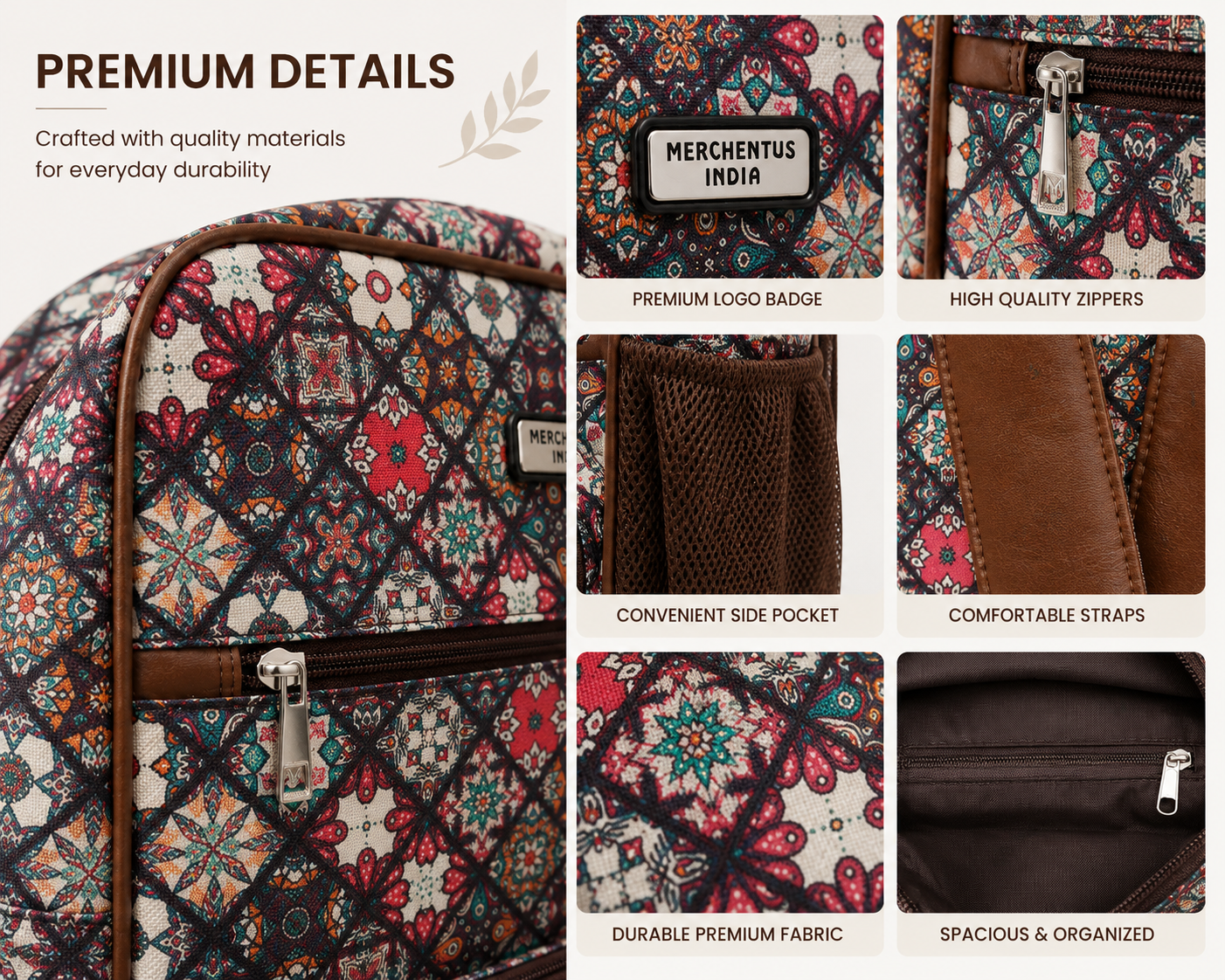 Premium Polyester Printed Backpack for Men & Women | Stylish Laptop Backpack | Lightweight, Durable & Spacious Daily Use Bag