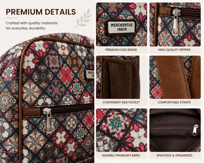 Premium Polyester Printed Backpack for Men & Women | Stylish Laptop Backpack | Lightweight, Durable & Spacious Daily Use Bag